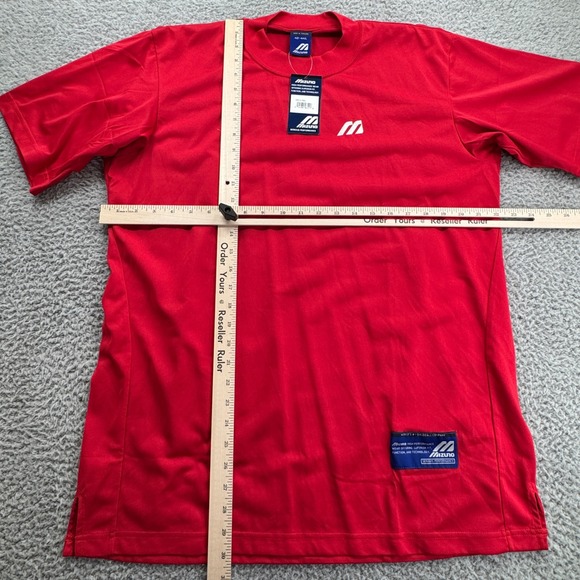 Mizuno Red High Performance Athletic T-Shirt Men's Size 42-44L - Picture 3 of 8